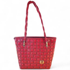 🌼 4/$30 Vintage Red Zipper Tote – Classic Style ❤️